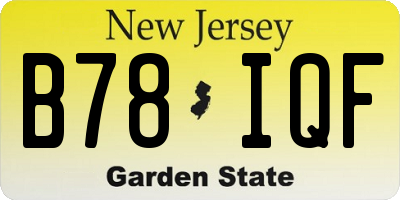 NJ license plate B78IQF