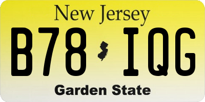 NJ license plate B78IQG