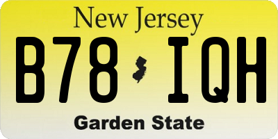 NJ license plate B78IQH