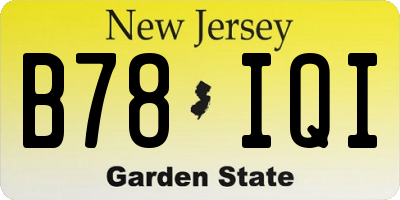 NJ license plate B78IQI