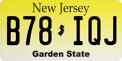 NJ license plate B78IQJ