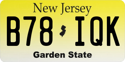 NJ license plate B78IQK