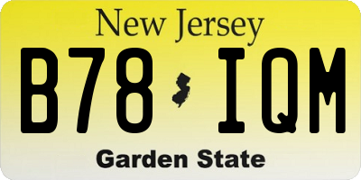 NJ license plate B78IQM