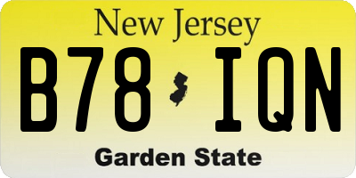 NJ license plate B78IQN
