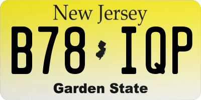 NJ license plate B78IQP