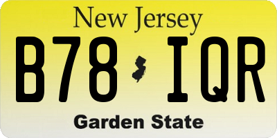 NJ license plate B78IQR