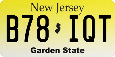 NJ license plate B78IQT