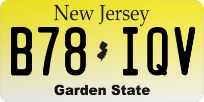 NJ license plate B78IQV