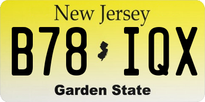 NJ license plate B78IQX