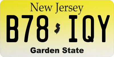 NJ license plate B78IQY