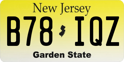 NJ license plate B78IQZ