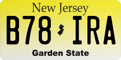 NJ license plate B78IRA
