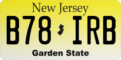 NJ license plate B78IRB