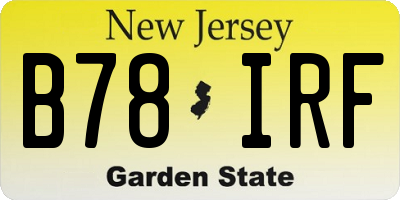 NJ license plate B78IRF
