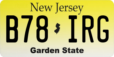 NJ license plate B78IRG