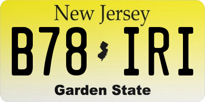 NJ license plate B78IRI