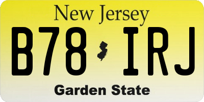 NJ license plate B78IRJ