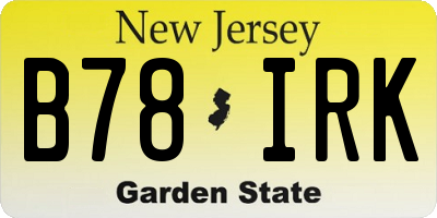 NJ license plate B78IRK