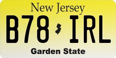 NJ license plate B78IRL