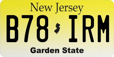 NJ license plate B78IRM