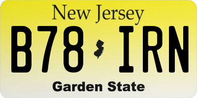 NJ license plate B78IRN
