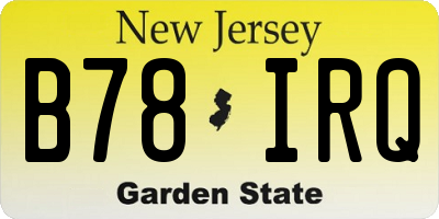 NJ license plate B78IRQ