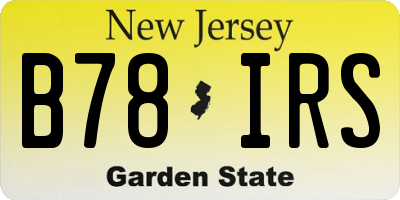 NJ license plate B78IRS