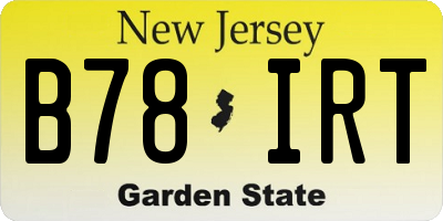 NJ license plate B78IRT