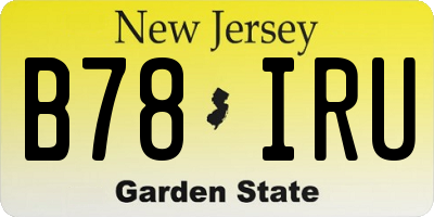 NJ license plate B78IRU