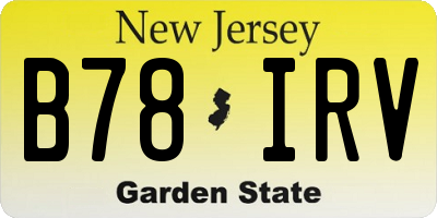 NJ license plate B78IRV