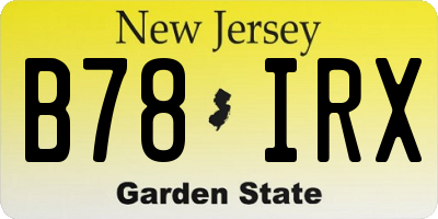 NJ license plate B78IRX