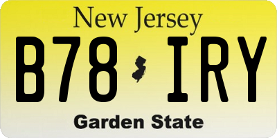 NJ license plate B78IRY