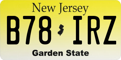 NJ license plate B78IRZ