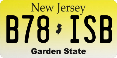 NJ license plate B78ISB