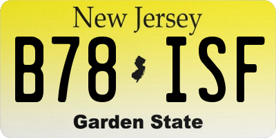 NJ license plate B78ISF