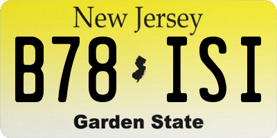 NJ license plate B78ISI