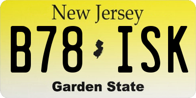 NJ license plate B78ISK