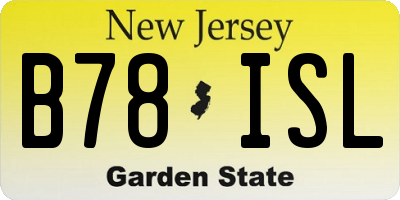NJ license plate B78ISL