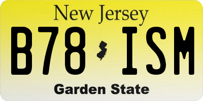 NJ license plate B78ISM