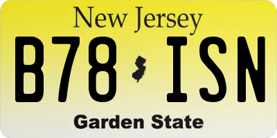 NJ license plate B78ISN