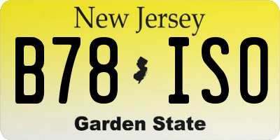 NJ license plate B78ISO