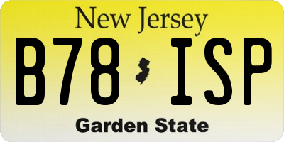 NJ license plate B78ISP