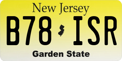 NJ license plate B78ISR