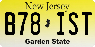 NJ license plate B78IST