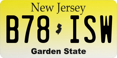 NJ license plate B78ISW