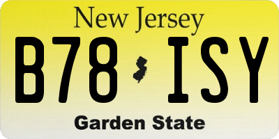 NJ license plate B78ISY