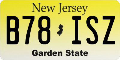 NJ license plate B78ISZ