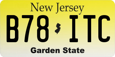 NJ license plate B78ITC