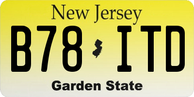 NJ license plate B78ITD