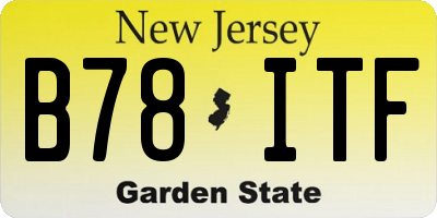 NJ license plate B78ITF